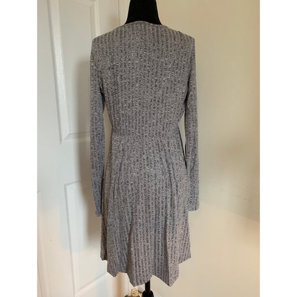 Gray V Neck Rib Knit Dress 50% OFF - Picture 6 of 6